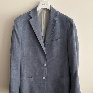 $800 Suitsupply Light Blue Wool Silk Linen Cashmere Unstructured Sport Coat - 42